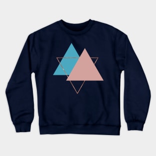 Abstract Triangle Art in Winter Style with Rose Gold Crewneck Sweatshirt